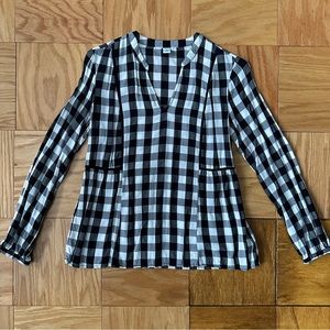 Old Navy Gingham Crochet Detail Top